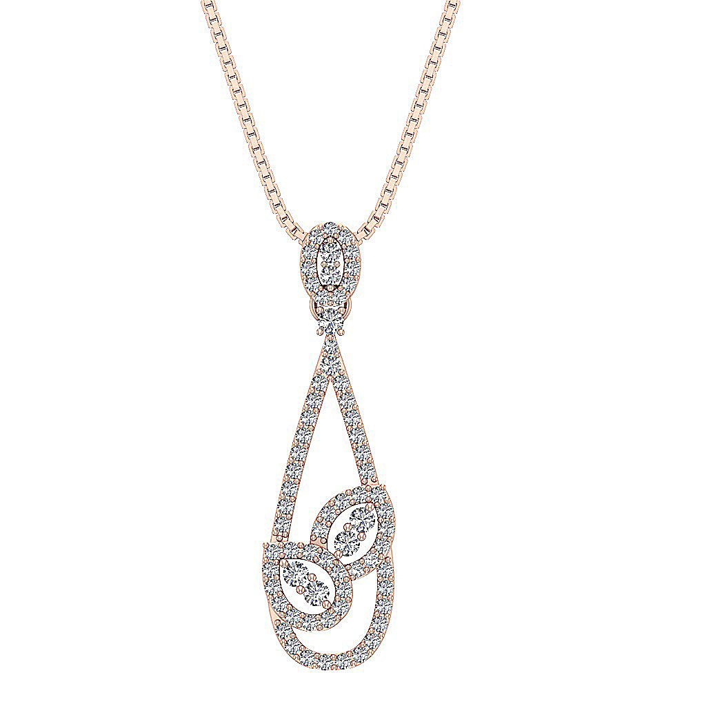 Designer Fashion Pendant SI1/I1 G 0.75 Carat Natural Diamond 14k/18k Solid Gold