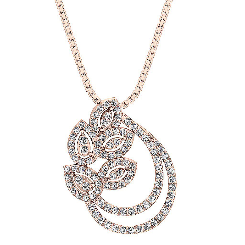 Vintage Fashion Pendant SI1/I1 G 0.60 Carat Genuine Diamond 14k/18k Solid Gold