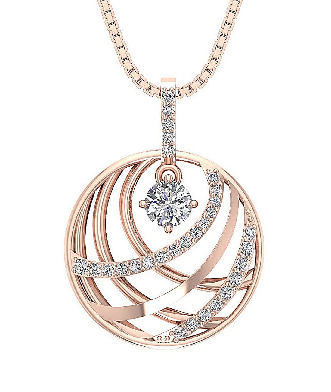 Designer Fashion Pendant SI1/I1 G 0.55 Carat Round Diamond 14k/18k Solid Gold