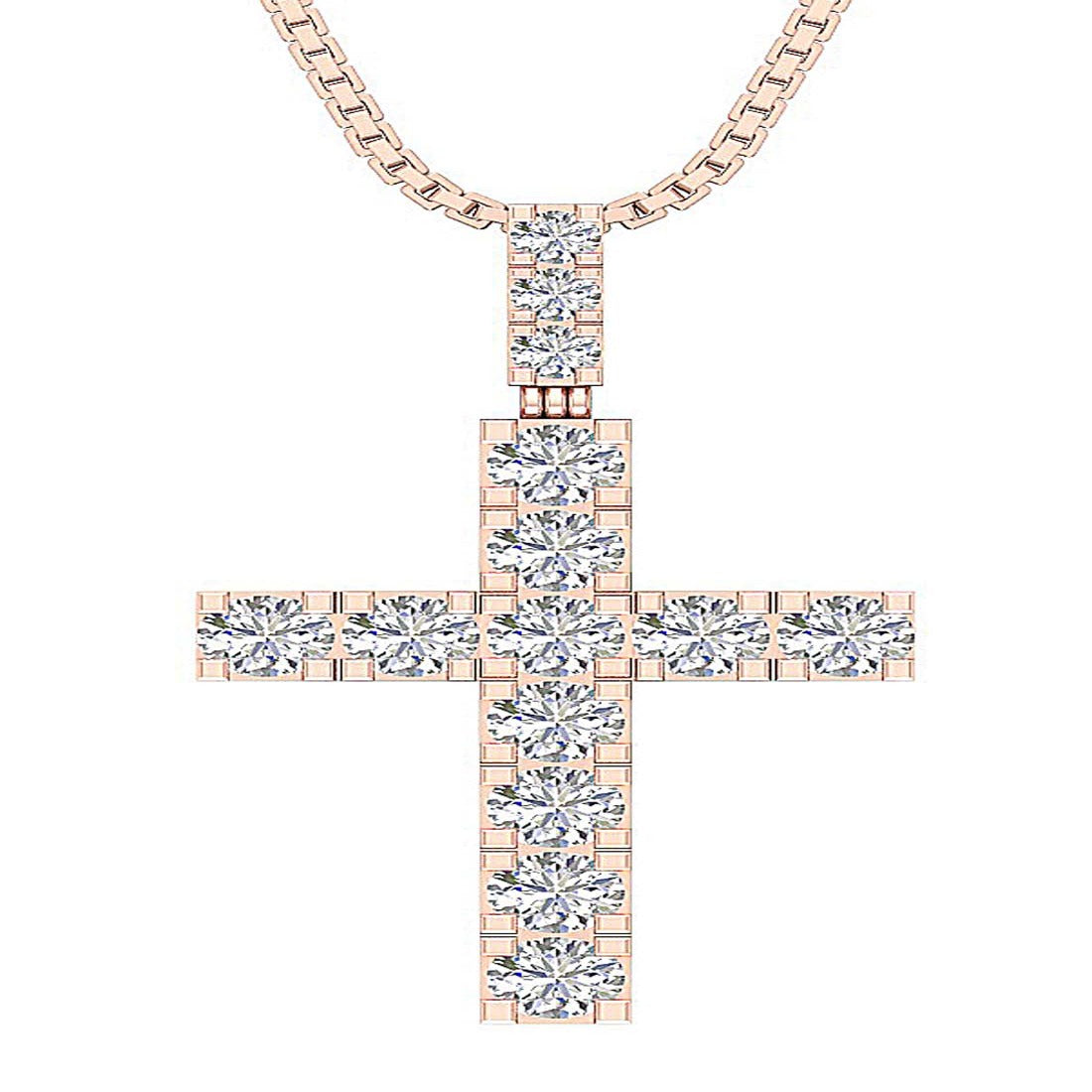 Natural Diamond Designer Cross Engagement Pendant SI1/I1 G 1.30 Ct 14k/18k White Gold Prong Set