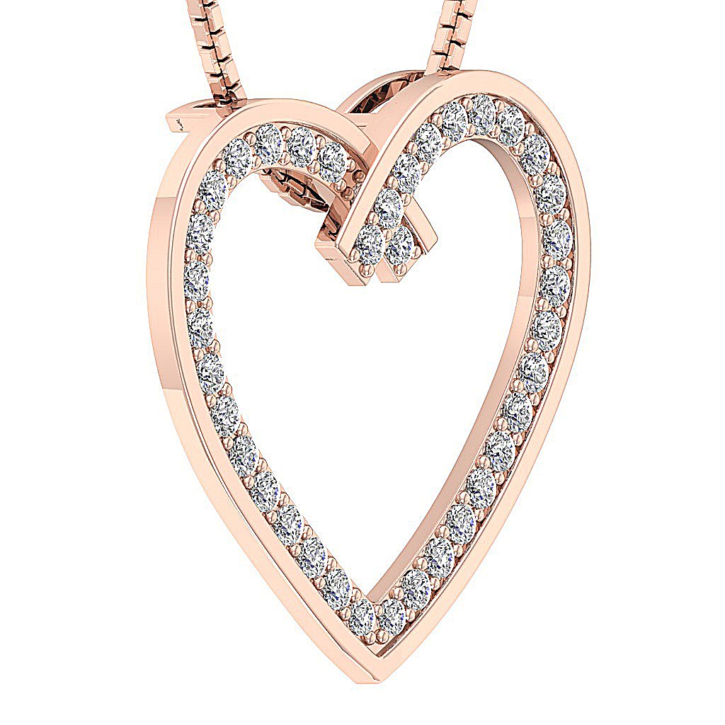 SideView14kRoseGoldNaturalDiamondPendant