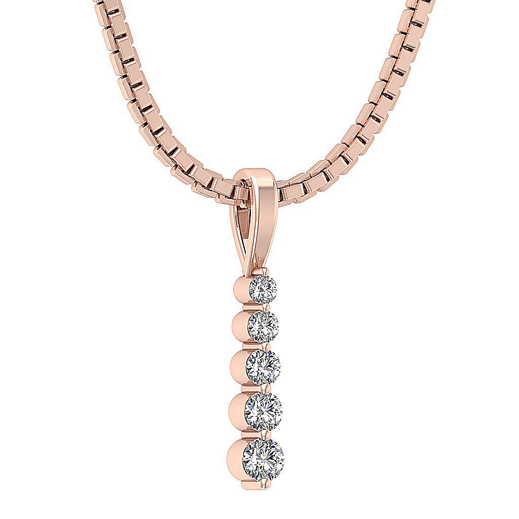 14kRoseGoldGenuineDiamondPendant