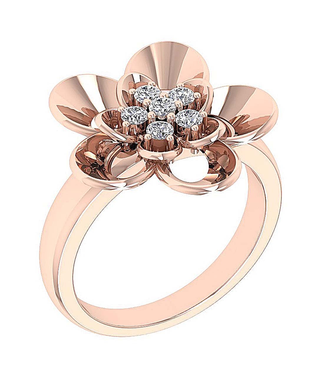 14k Solid Gold SI1 G 0.35 Ct Natural Diamond Designer Right Hand Engagement Ring Prong Set