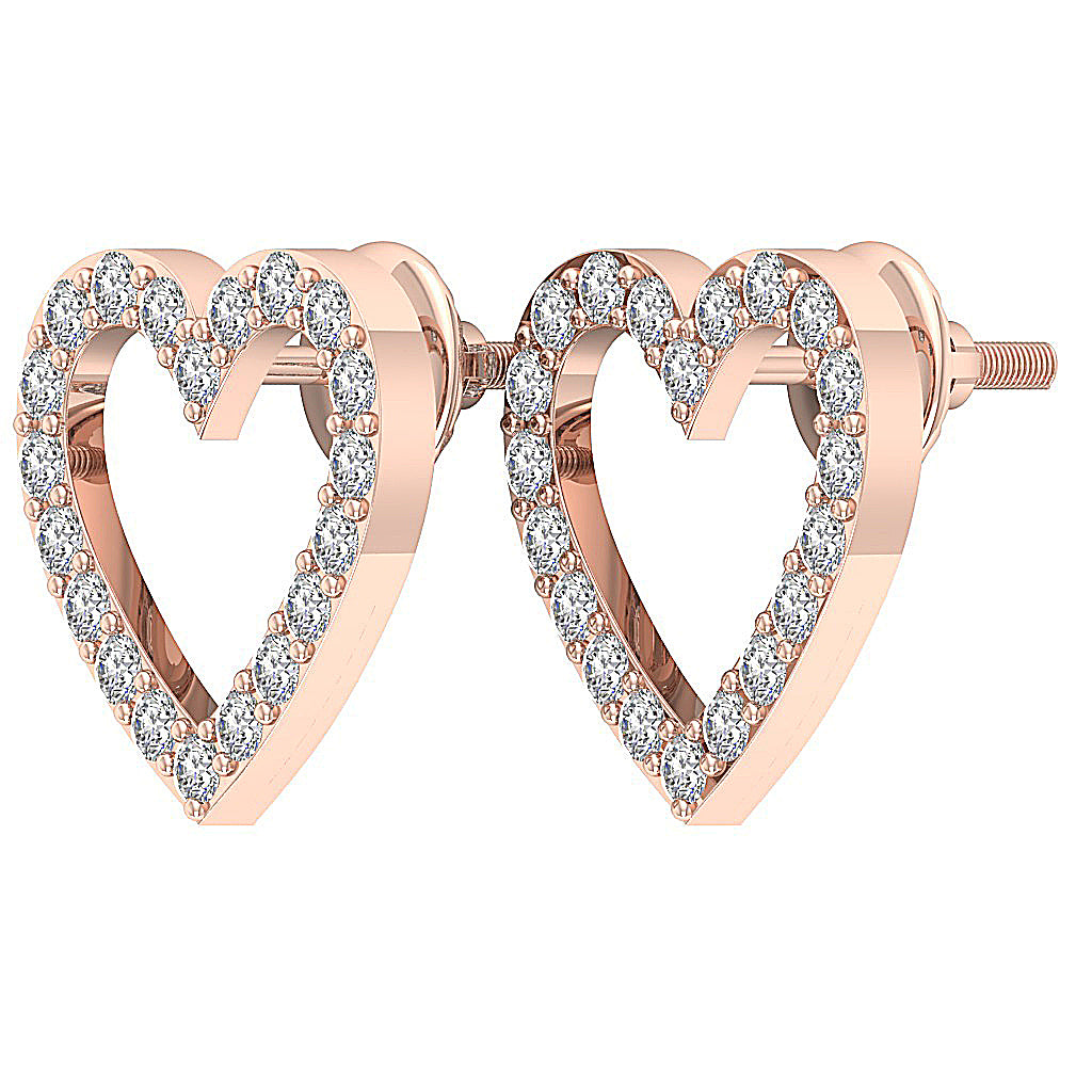 14kRoseGoldNaturalDiamondPaveSetEarring