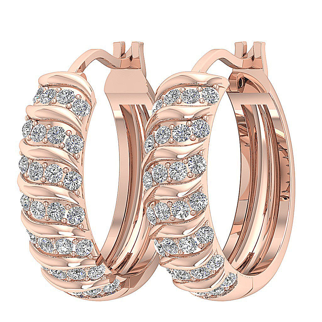 14kRoseGoldNaturalDiamondPaveSetEarring