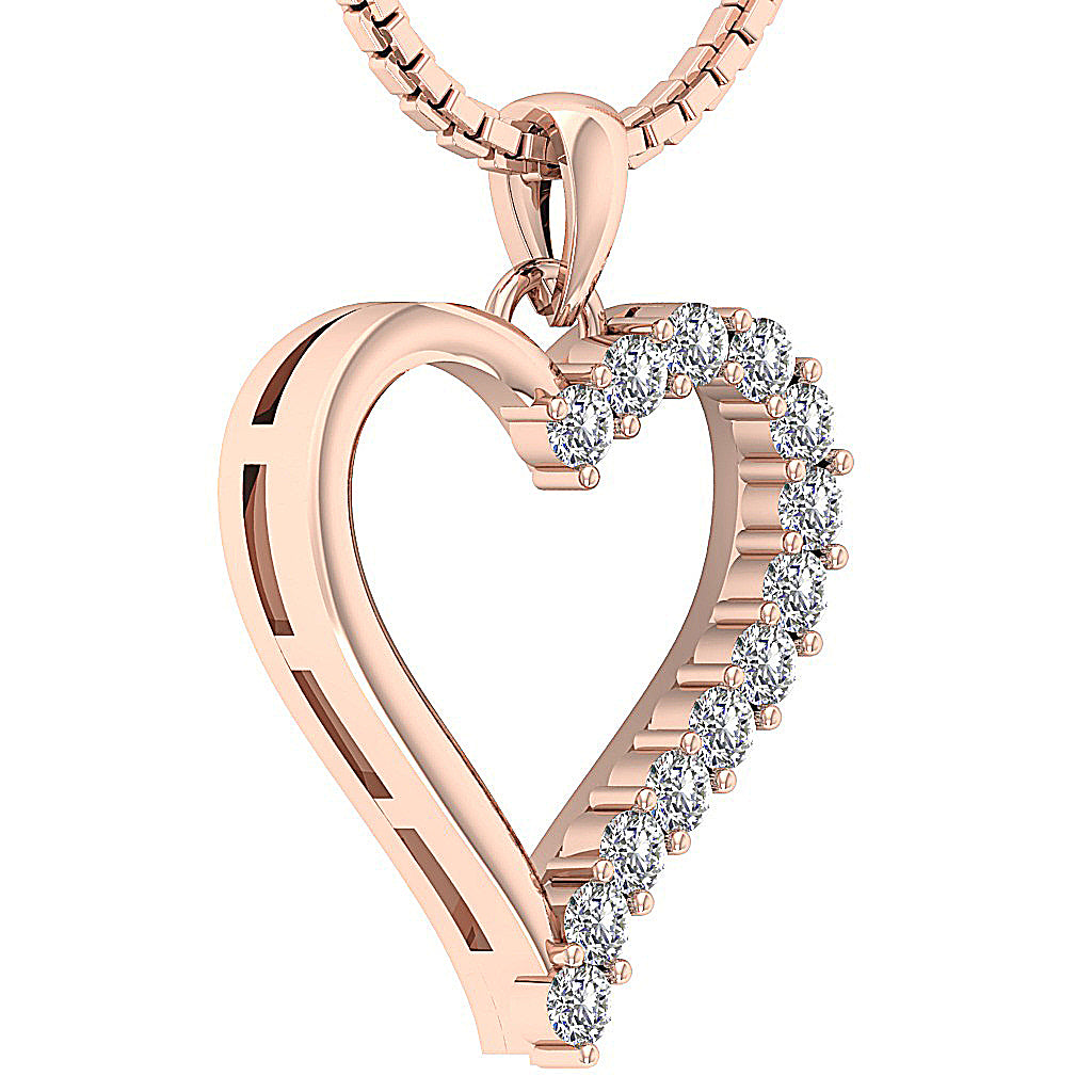 14kRoseGoldNaturalDiamondPendant