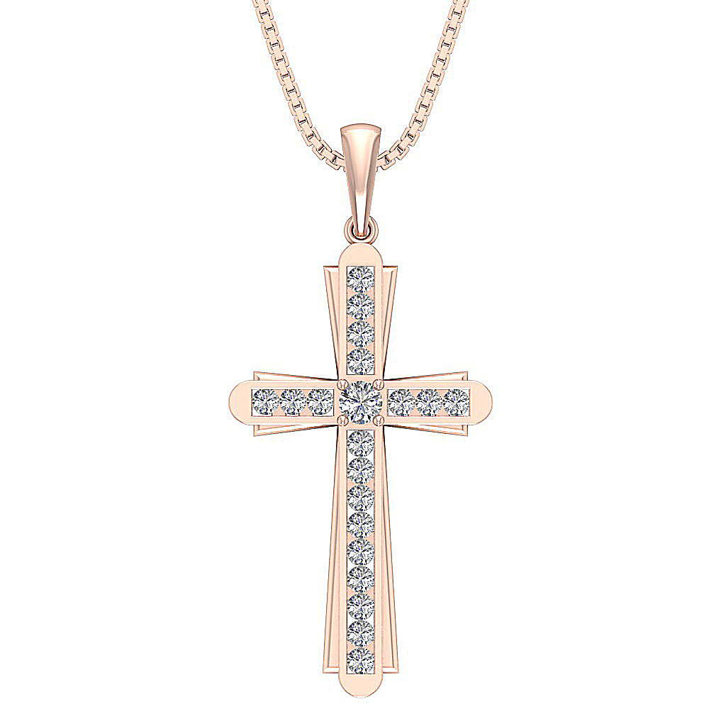 14kRoseGoldCrossPendant