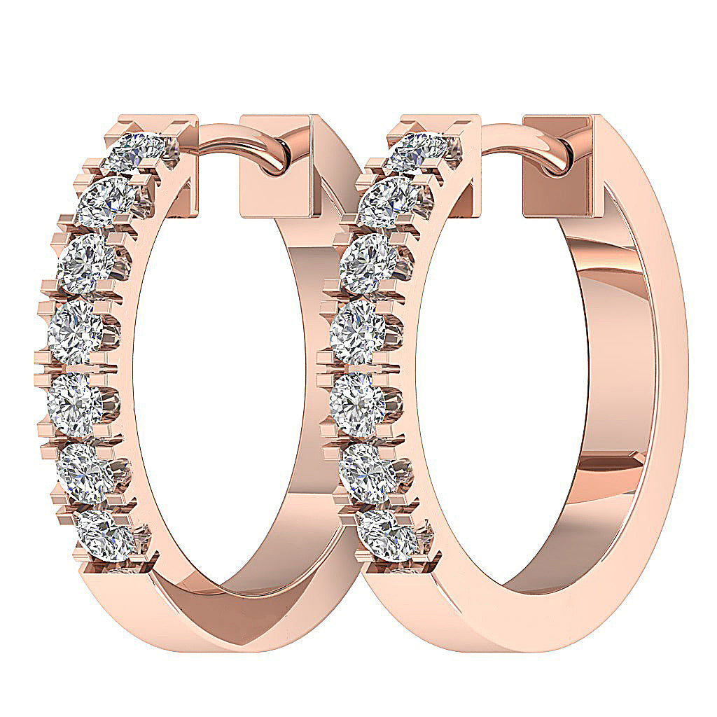 14kSolidGoldProngSetHoopsEarring
