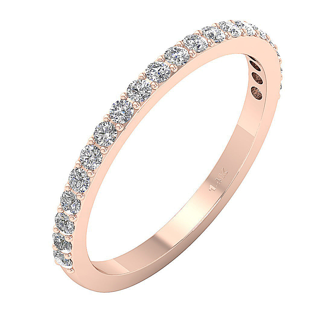 14K Solid Gold Designer Wedding Ring Natural Diamond I1 G 0.55 Ct Prong Set