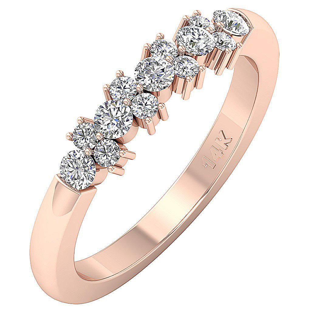 14K Solid Gold Anniversary Ring Round Diamond I1 G 0.75 Ct Prong Set