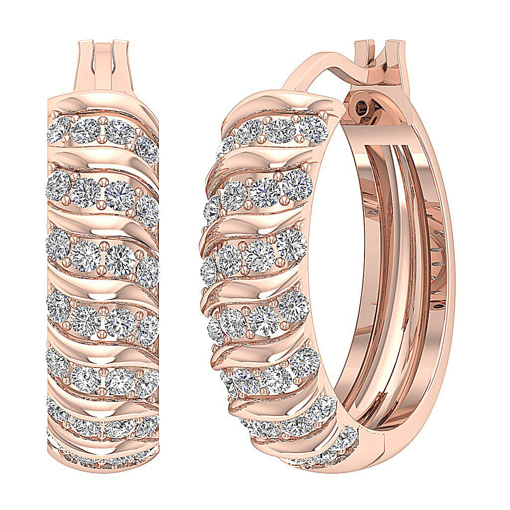 14kRoseGoldNaturalCutDiamondEarring