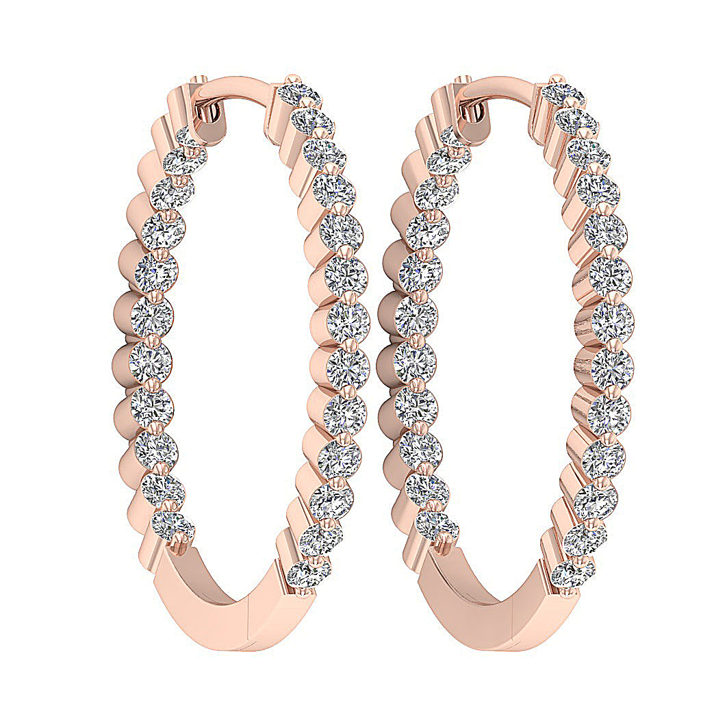 14kRoseGoldNaturalCutDiamondEarring