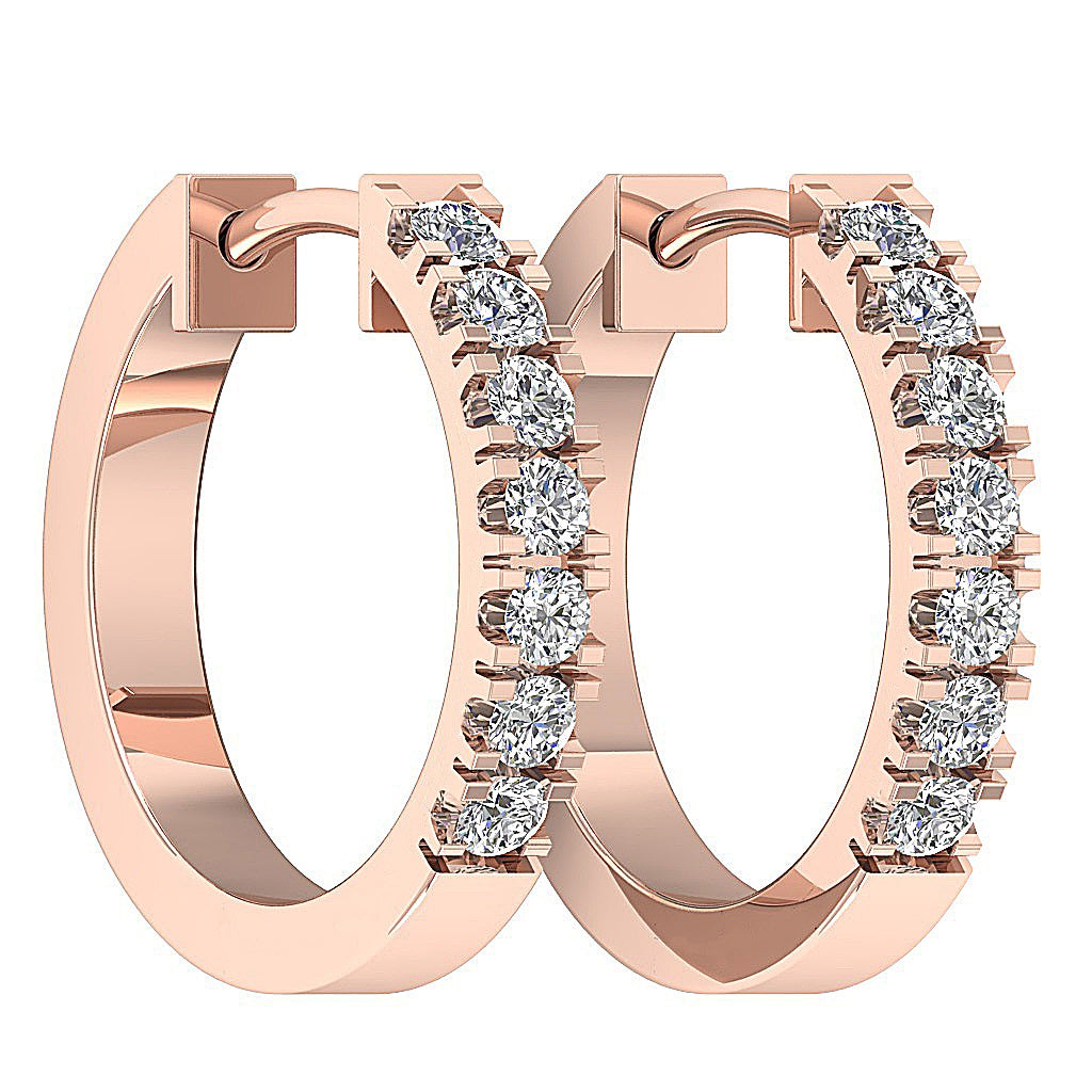 14kRoseGoldNaturalCutDiamondEarring