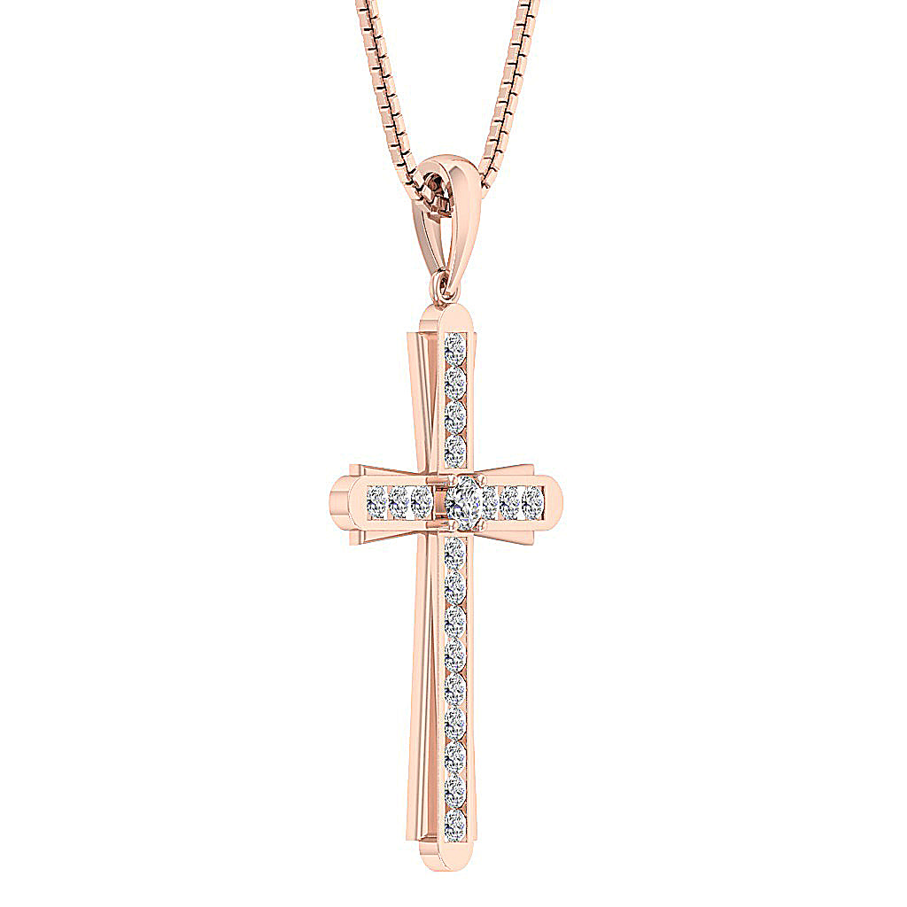 14kSolidGoldRoundCutDiamondPendant