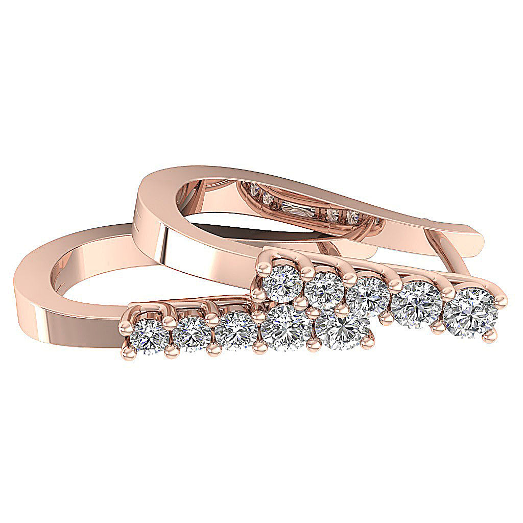 14kRoseGoldRoundCutDiamondEarring