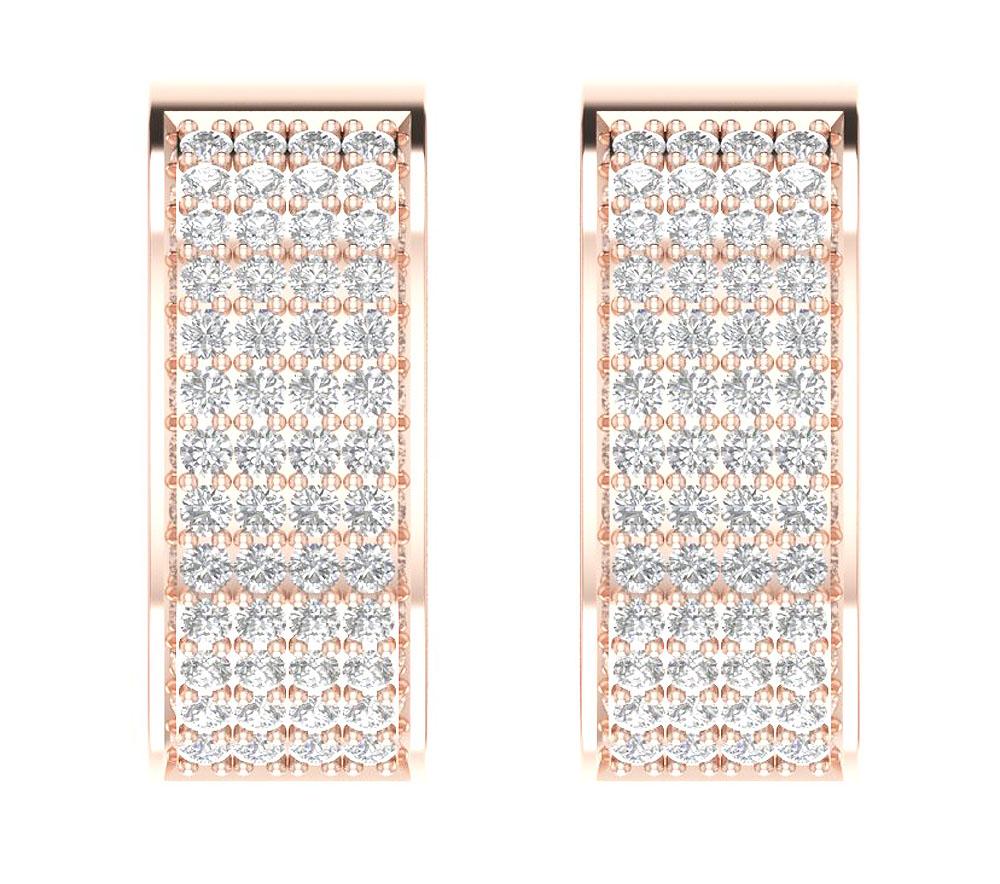 Natural Diamond Large Hoop Engagement Earrings VVS1/VS1/SI1/I1 1.25 Ct 18k/14k White Gold Prong Set