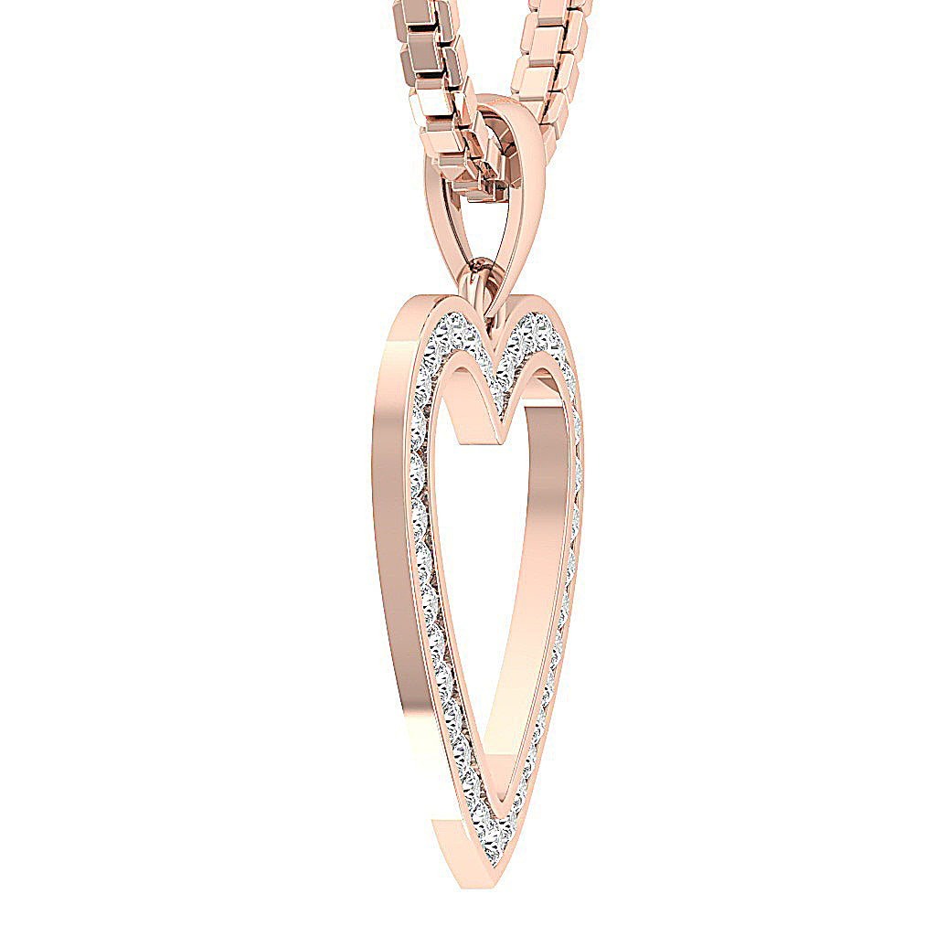 14kGoldRoundDiamondHeartPendant