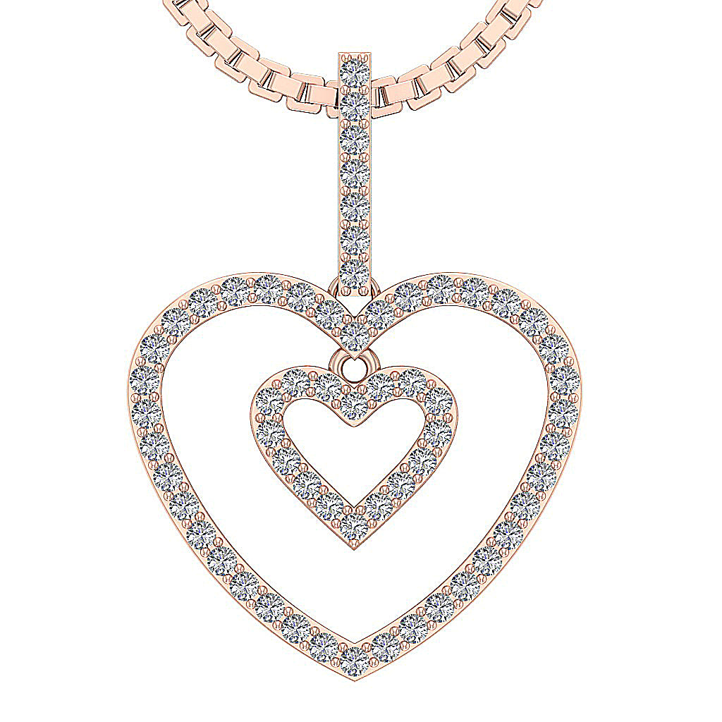 14kRoseGoldNaturalDiamondHeartPendant