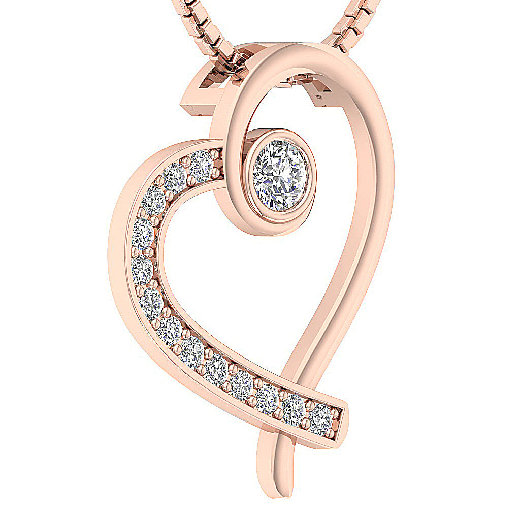 14kRoseGoldNaturalDiamondPendant