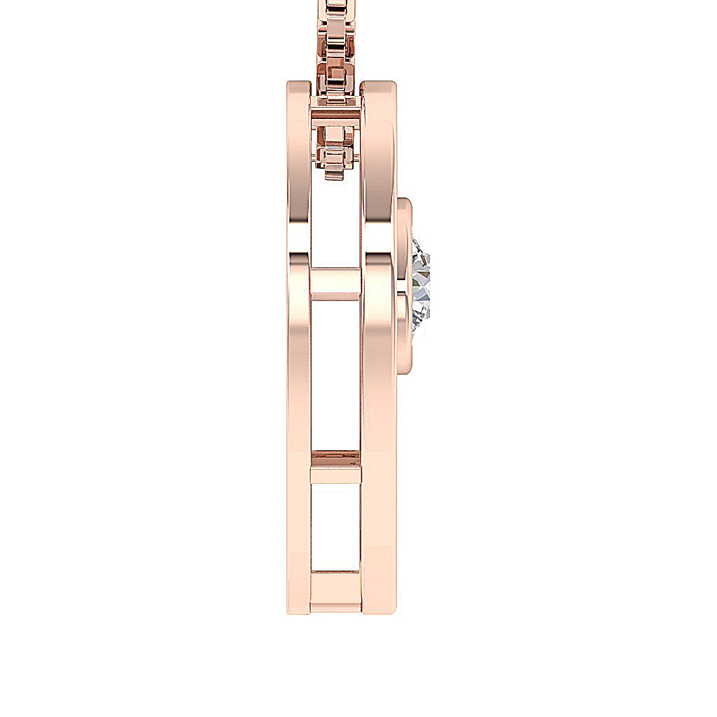 14kRoseGoldRoundCutDiamondPendant