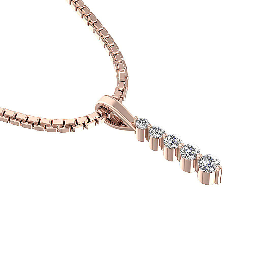 14kRoseGoldNaturalDiamondPendant