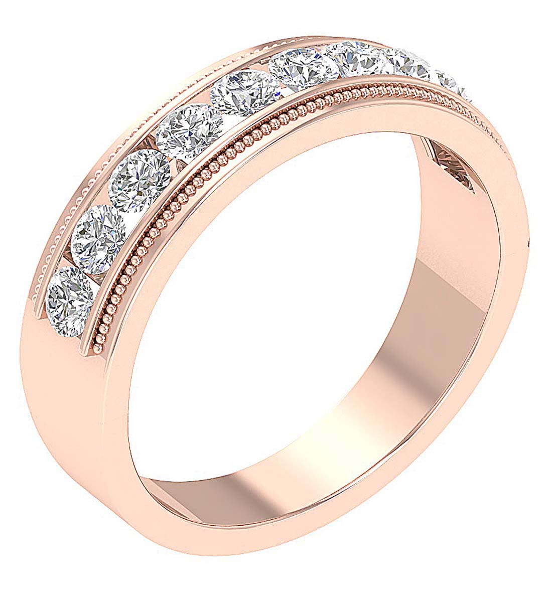 Wedding Ring I1 G 1.00 Ct Genuine Diamond 14K White Gold Channel Set