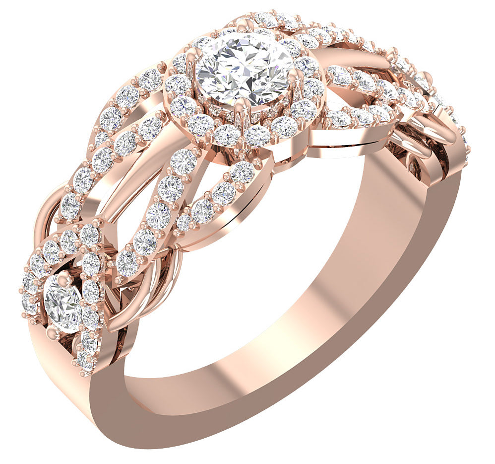 Gold Solitaire Engagement Ring Round Diamond I1 G 1.35 Carat 14K Solid Yellow Gold