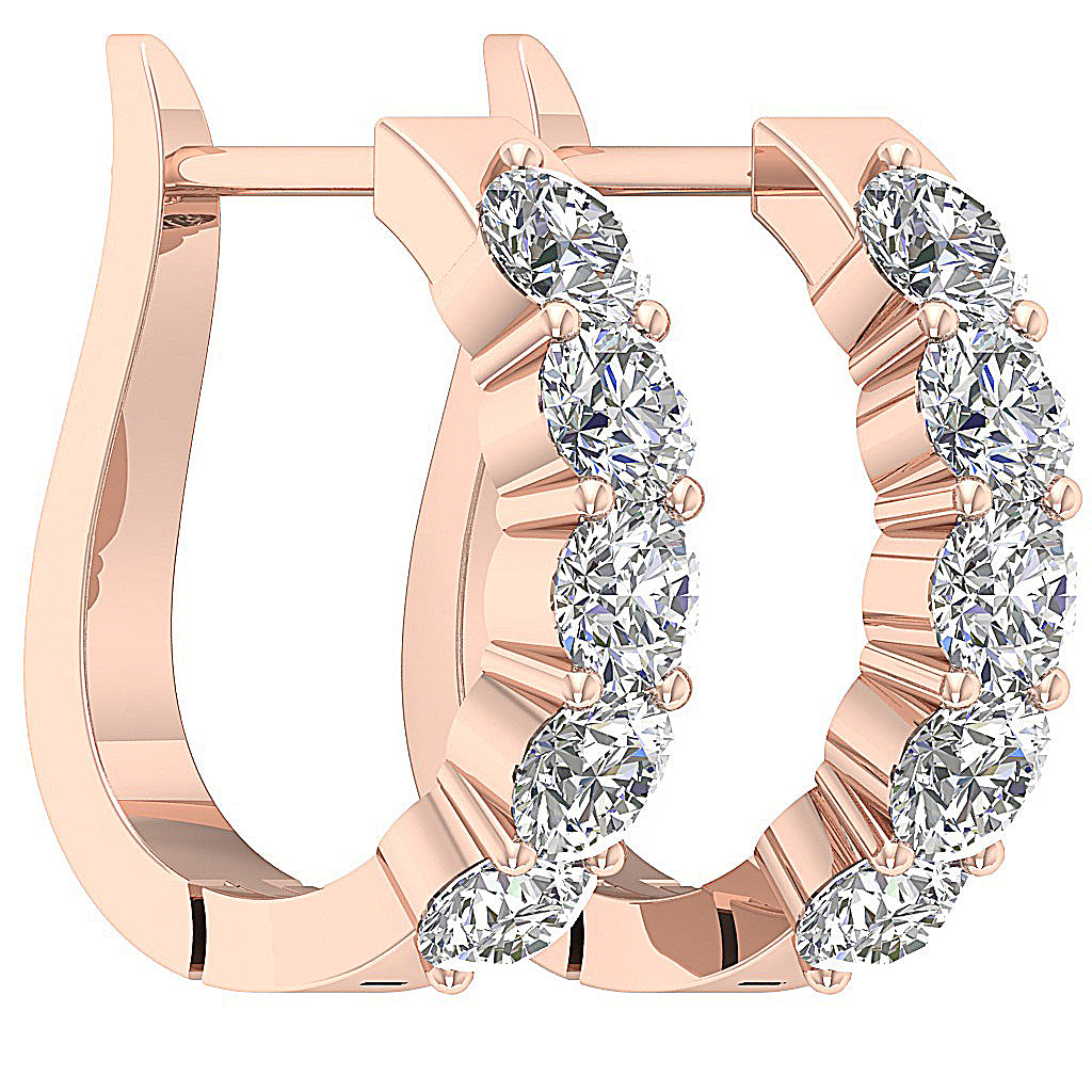 14kRoseGoldGenuineDiamondEarring