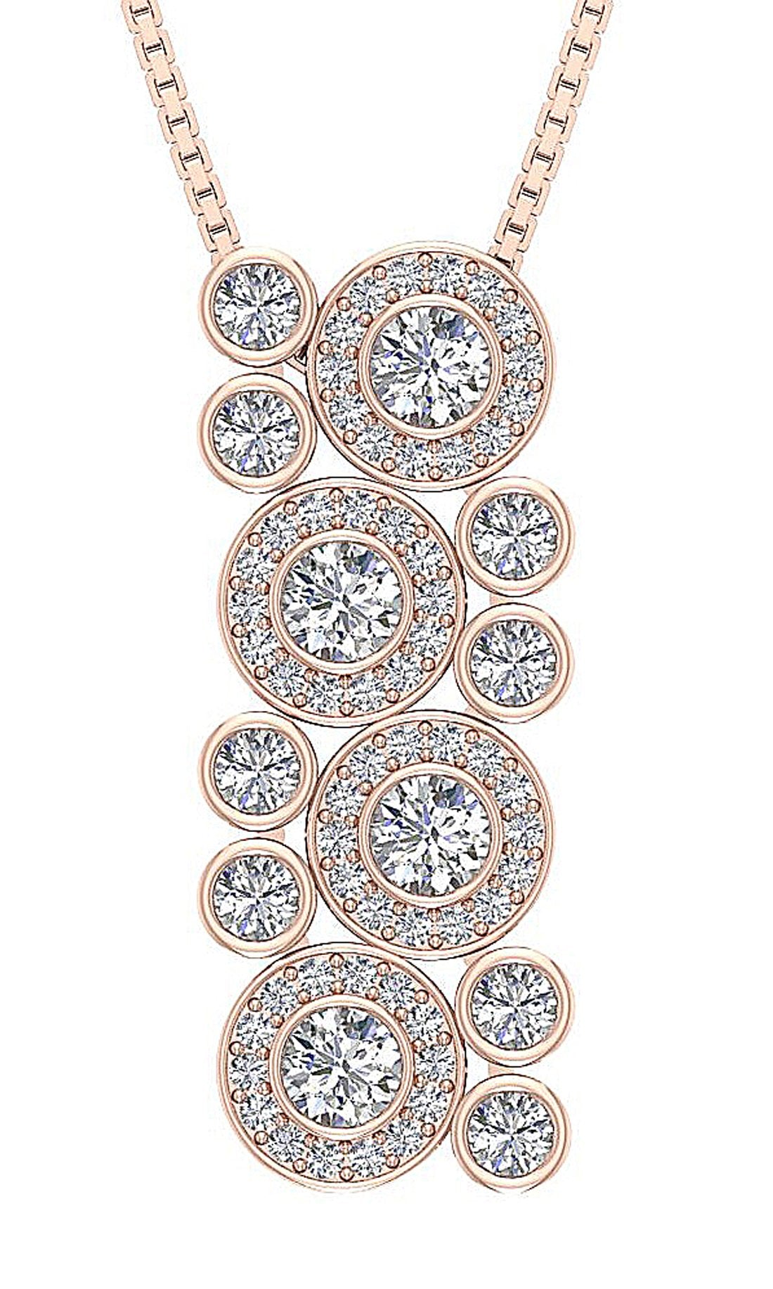 Natural Diamonds SI1/I1 G 1.55 Carat Designer Fashion Pendants 14k/18k Gold