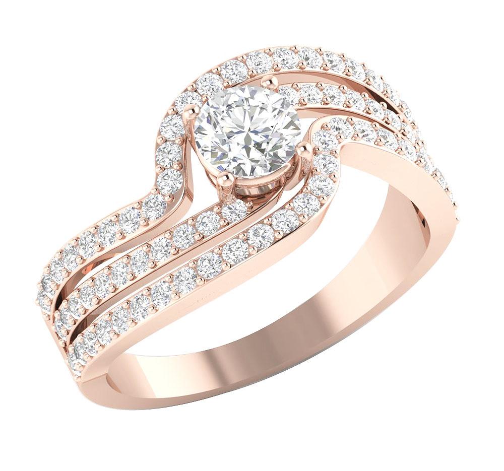 14k Solid Gold Genuine Diamond I1 G 1.75 Ct Solitaire Designer Engagement Ring