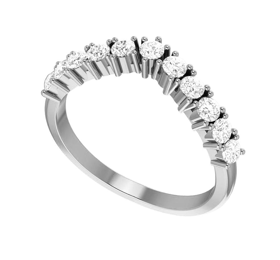 Genuine Diamond Designer Wedding Ring SI1 G 0.40 Carat 14k Rose Gold Prong Set 3.75 MM