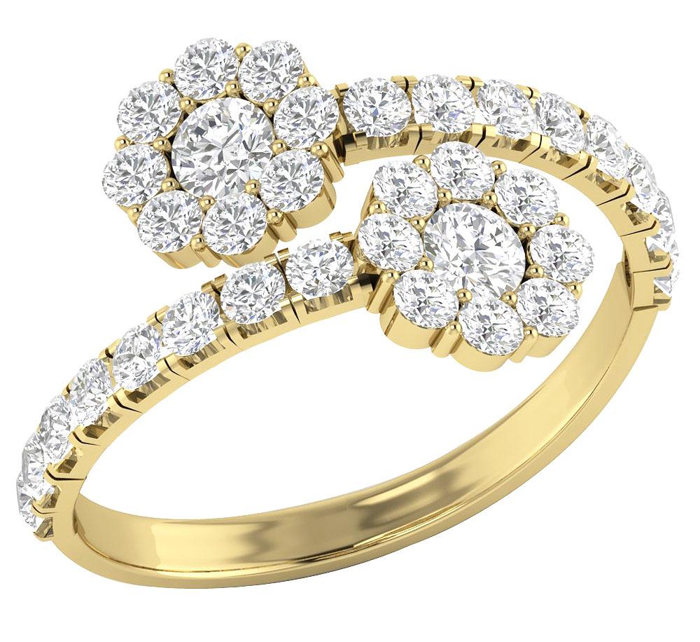 Natural Diamond 14k White Gold Forever Us Two Stone Engagement Ring SI1 G 1.75 Ct Prong Set