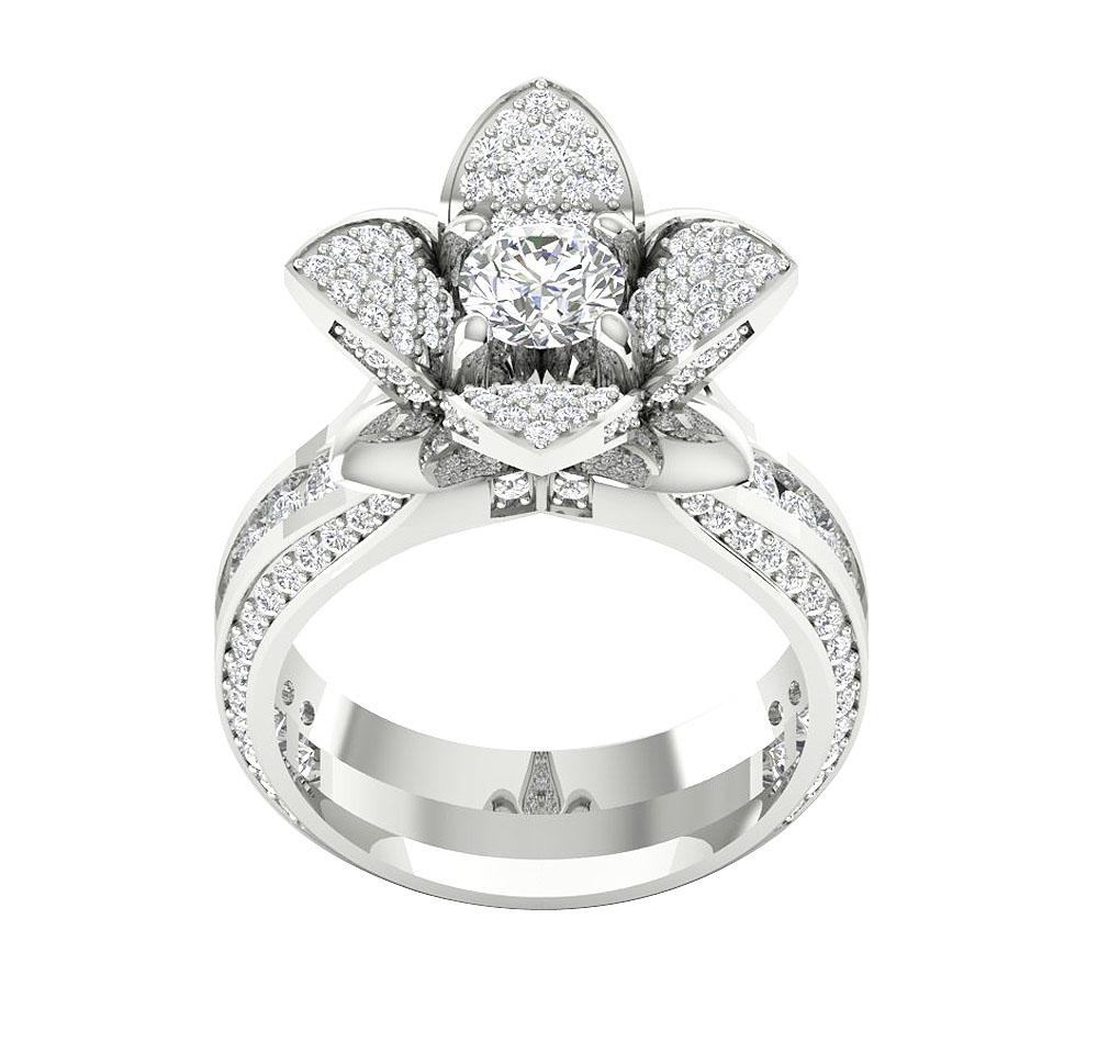 I1 G 2.75 Carat Designer Unique Solitaire Ring Natural Diamond 14k Solid Gold