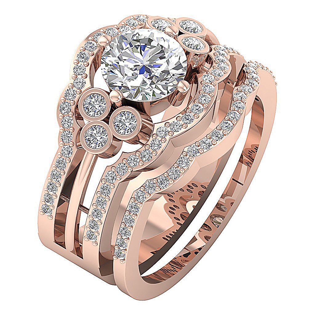 Diamond For Good Wedding Set Jewellery I1 G 2.40 Ct Round Diamond 14K Gold