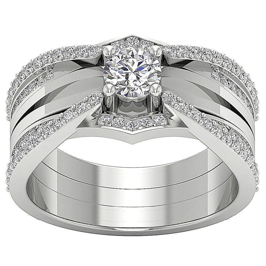 Genuine Diamond Bridal Solitaire Wedding Ring Prong Channel Set I1 G 1.30 Ct 14k Solid Gold