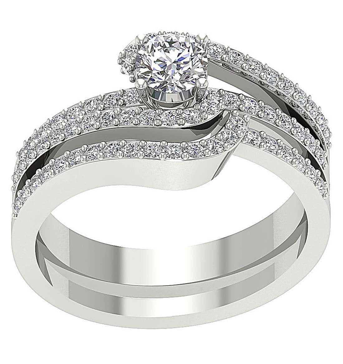 Prong Set 14K Solid Gold Bridal Engagement Ring SI1 G 1.15 Ct Natural Diamond 9.60 MM