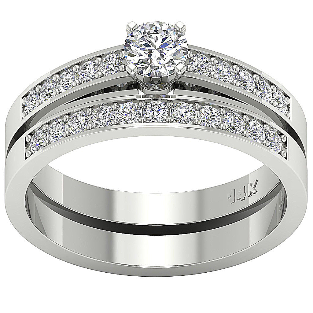 14kWhiteGoldBridalAnniversaryRingSet