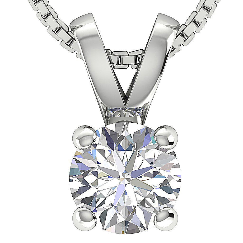 Lab-Grown Diamond VS F 0.50-1.00 Ct Designer Solitaire Pendant 14k Solid Gold