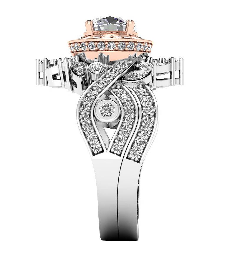 Wedding Bands For Round Halo Setting I1 G 2.00 Ct Genuine Diamond 14k Gold