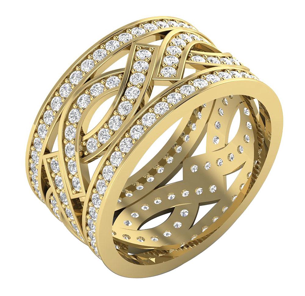 Eternity Anniversary Ring Round Diamond Prong Set SI1 G 2.00 Ct 14k Solid Gold 10.60 MM