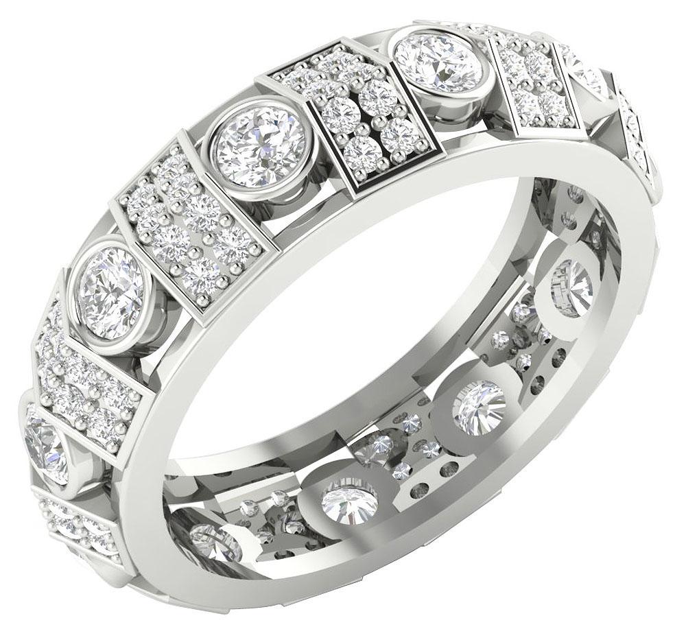 I1 G 2.00 Ct Round Diamond 14k Solid Gold Vintage Engagement Eternity Ring