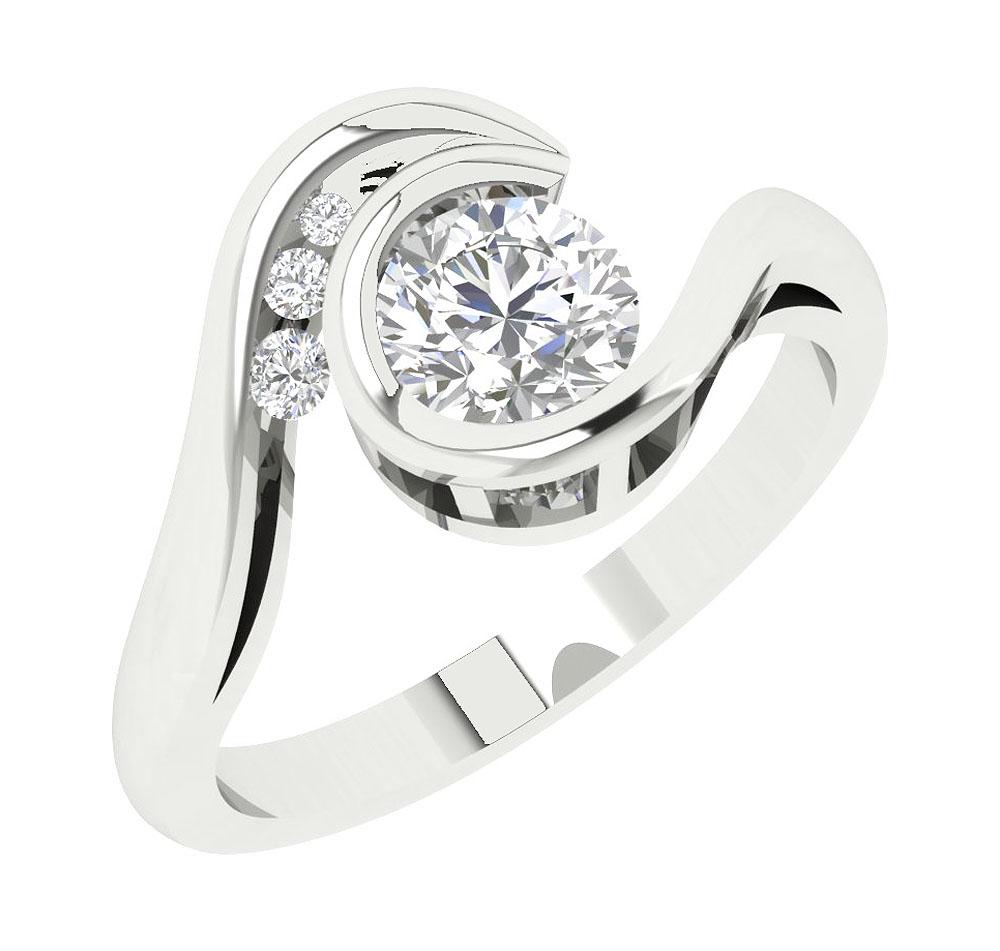 Bezel Channel Set 14k White Yellow Rose Gold Solitaire Engagement Ring Natural Diamond I1 G 0.90 Ct