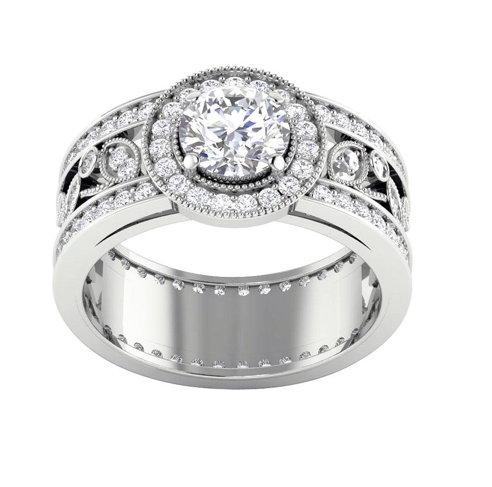 Genuine Diamond Designer Solitaire Wedding Ring I1 G 2.50 Ct 14k Solid Gold Prong Bezel Set