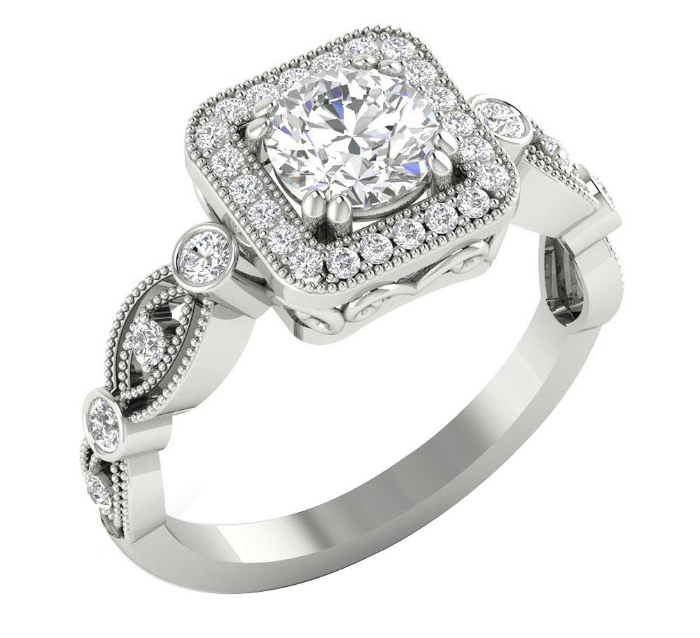 I1 G 1.50 Ct Round Diamond 14k Solid Gold Solitaire Designer Wedding Ring