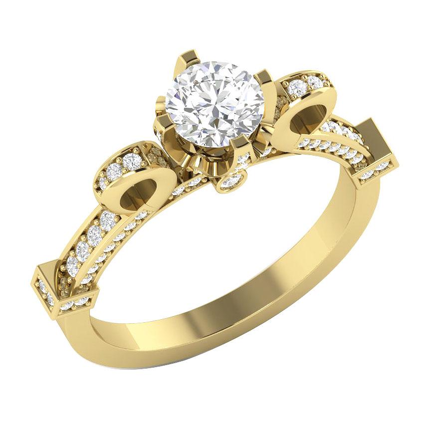 14k Solid Gold Genuine Diamond I1 G 1.40 Ct Solitaire Designer Engagement Ring