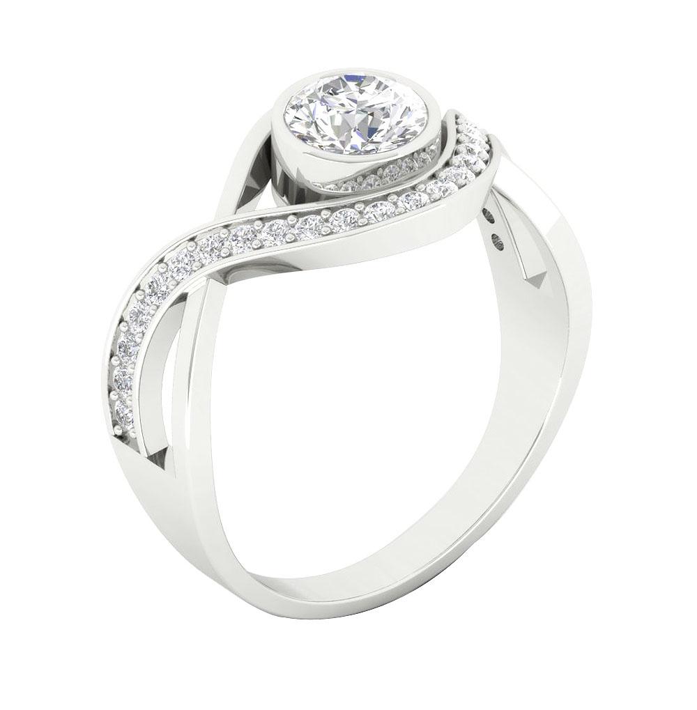 Natural Diamond Solitaire Vintage Engagement Ring SI1 G 1.00 Ct 14k White Gold Prong Bezel Set