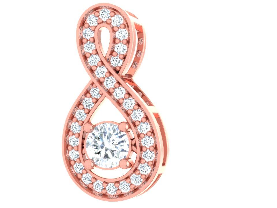 14k/18k Rose Gold Designer Fashion Wedding Pendant Genuine Diamond I1 G 0.50 Ct Prong Set