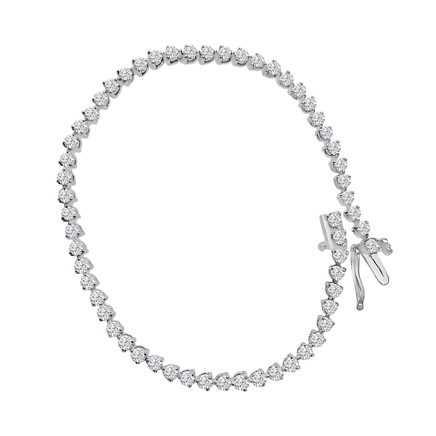 Tennis Bracelet Round Diamonds VVS1/VS1/SI1/I1 14k Solid Gold 2.50Ct Prong Set 7.00Inch