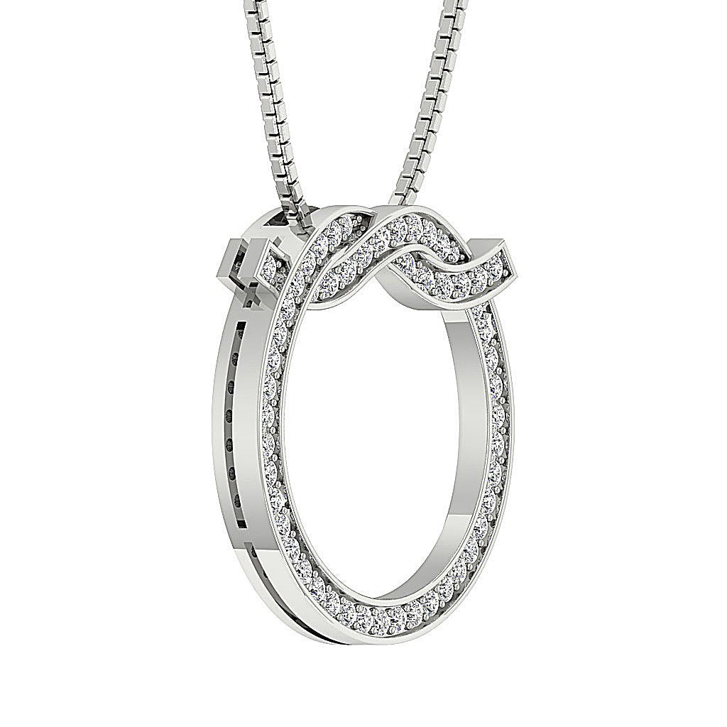 SI1/I1 G 0.60 Ct Circle Shape Pendants 14k/18k Solid Gold Round Diamonds