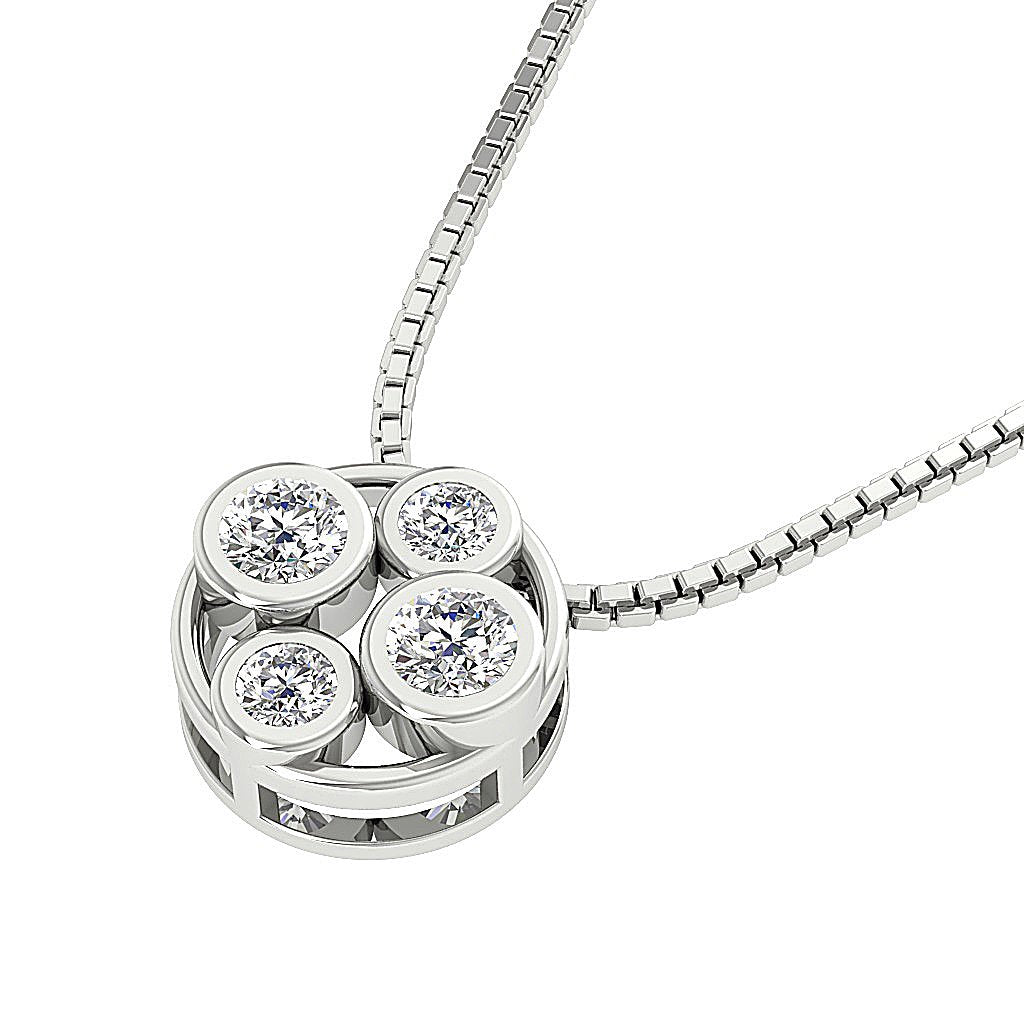 SI1/I1 G 0.45 Carat Round Diamond 14k/18k Solid Gold Unique Fashion Pendants